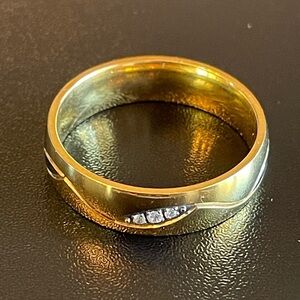6mm gold stainless steel CZ ring